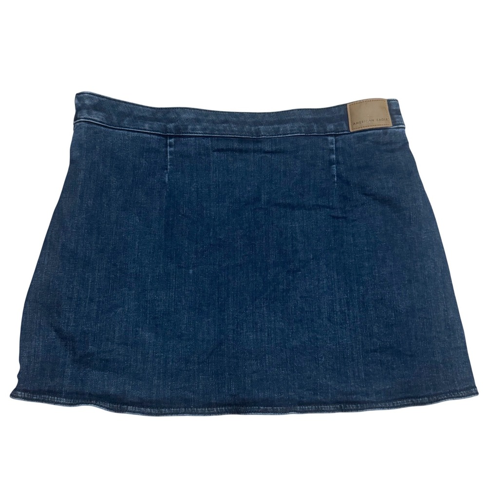 American Eagle High Rise Skort Dark Wash Mini Size 10 - Picture 9 of 10